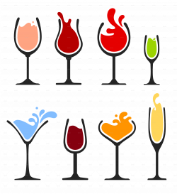 Set of Wine Glasses by valru | GraphicRiver