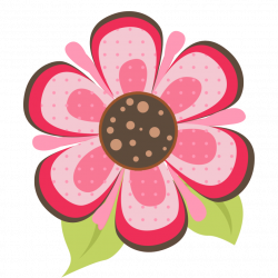 Pink Flower clipart pink and brown - Pencil and in color pink flower ...