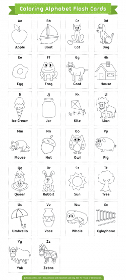 Free printable coloring alphabet flash cards. Download them in PDF ...