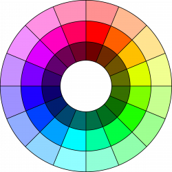Clipart - Color wheel - 48 colors (16xH, 3xL)