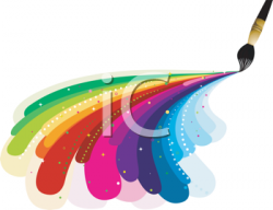 Royalty Free Clipart Image of a Paintbrush Painting Rainbow ...