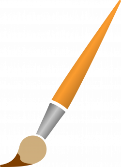 Clipart - paint brush with brown dye