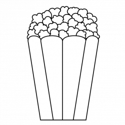28+ Collection of Popcorn Bucket Clipart Black And White | High ...