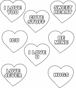 Conversation hearts coloring pages 10 valentine printable free ...