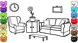 Living Room | Coloring Page and Drawing