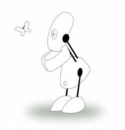 clipartist.net » Clip Art » Little Robot Black White Electronics ...