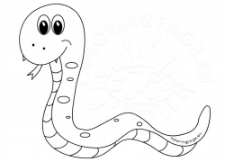 Cute snake clipart black and white – Coloring Page