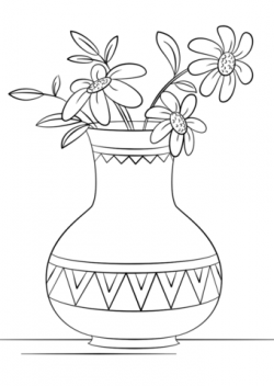 Vase of Flowers coloring page | Free Printable Coloring Pages