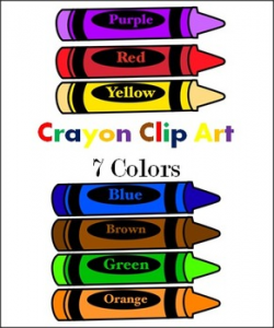Crayons 7 Colors Clip Art by ABC Helping Hands | TpT