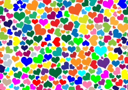 Clipart - Colorful Hearts Background