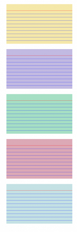 Clipart - Colored index cards