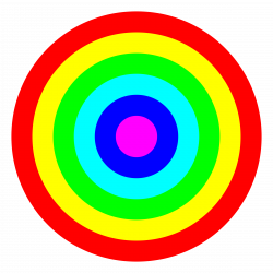 Clipart - rainbow circle target 6 color