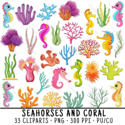 Seahorse Clipart, Coral Clipart, Seahorse Clip Art, Coral Clip Art,  Seahorse PNG, PNG Seahorse, Coral PNG, Clipart Coral, Seahorse Coral