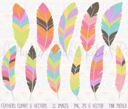 Tribal Feather Clipart and Vectors by PinkPueblo on Creative ...
