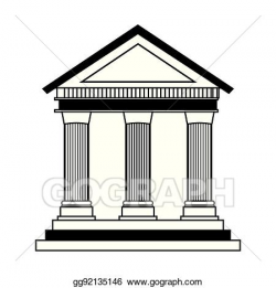 Vector Illustration - Building roman columns icon. Stock ...