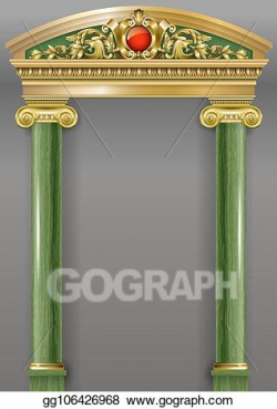 Vector Stock - Golden luxury classic arch portal with ...