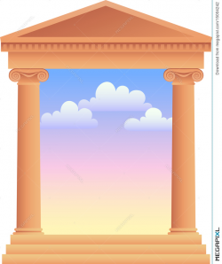 Greek Columns With Sky Background/ai Illustration 15004242 ...