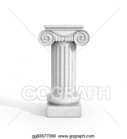 Stock Illustration - Tall doric column pillar isolated on ...