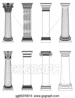 Vector Stock - Single greek column isolated on white ...
