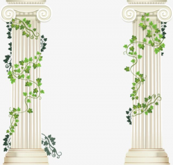 Vector Hand Painted Pillars And Flower Vine | Athens greece ...