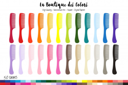 50 Rainbow Hair comb Clipart ~ Illustrations ~ Creative Market