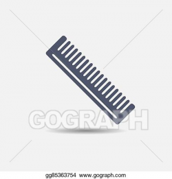 Clip Art Vector - Barber comb hair colored icon. Stock EPS ...
