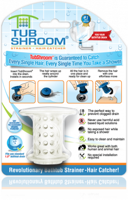 TubShroom® (White) The Hair Catcher That Prevents Clogged Tub Drains