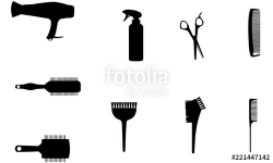 Hairdresser Tools Silhouette, SVG, cricut Clipart, Vector ...