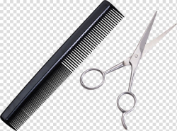 Comb Hair-cutting shears Scissors Hairdresser, hairdresser ...