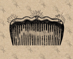 Vintage Comb Printable image Salon Barber Hairdresser ...