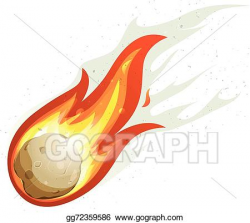 Vector Art - Cartoon fireball and comet flying. EPS clipart ...
