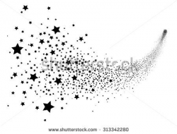 Abstract Falling Star Vector - Black Shooting Star with ...