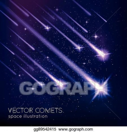 Vector Art - Meteor shower background. Clipart Drawing ...