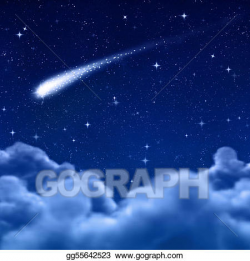 Clip Art - Space or night sky through clouds. Stock ...