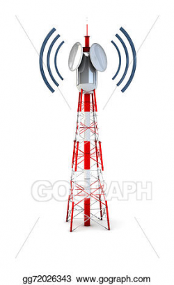 Stock Illustration - Communication tower. Clipart Drawing ...