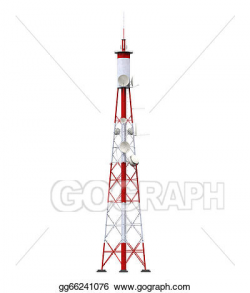 Clipart - Communication tower with antennas. Stock ...