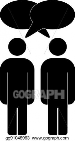 Vector Stock - Two men silhouette talking. Clipart ...