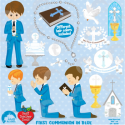 Christian Clipart, First Communion, Boys, Catholic clipart, Catechism,  AMB-1261