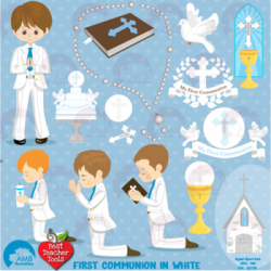 Christian Clipart, First Communion, Boys, Catholic clipart, Catechism,  AMB-1262