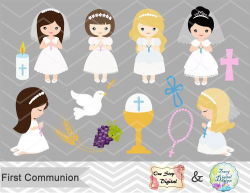 Instant Download Girls First Communion Clip Art, First ...