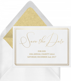 Simple Gala Save The Dates in White | Greenvelope.com