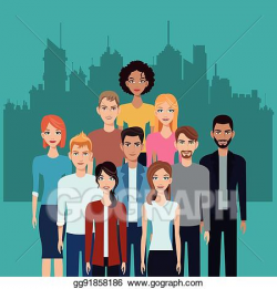 Vector Stock - Community people team together city ...