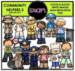 Community Helpers 2 Clip Art (Educlips Clipart) | Watercolor ...