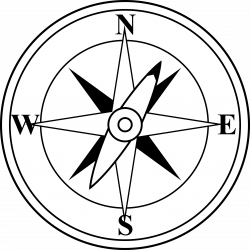 Black and White Compass - Free Clip Art