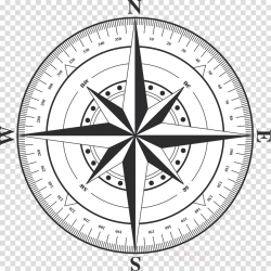 Rose Black And White clipart - Compass, Illustration, Circle ...