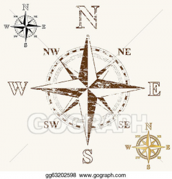 Vector Art - Faded compass rose. Clipart Drawing gg63202598 ...