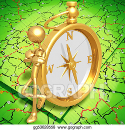 Stock Illustration - Golden compass. Clipart Drawing ...