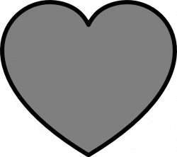 Solid Dark Gray Heart With Black Outline Clip Art at Clker.com ...