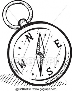 EPS Illustration - Magnetic compass sketch. Vector Clipart ...