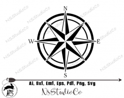 Holiday Sale! Compass Rose SVG Collection - Compass DXF - Compass Clipart -  SVG Files for Silhouette Cameo or Cricut, Compass silhouette